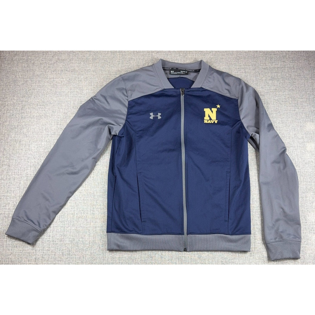 Under Armour Navy Midshipmen Jacket Men M US Naval Academy Full Zip Blue Gray