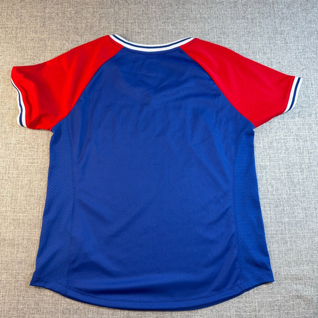 Majestic Texas Rangers Women's M Glitter V-Neck Baseball Shirt MLB