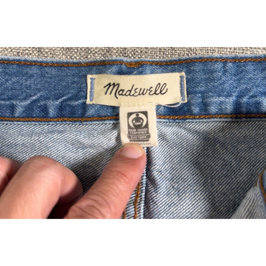 Madewell Low-Slung Baggy Jeans Womens 30 Hamburg Wash NS198 Raw Hem