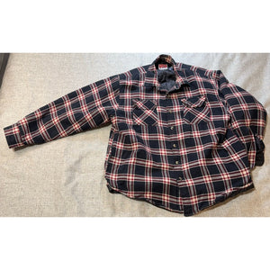 Wrangler Quilted Lined Flannel Shirt Jacket Mens XL Plaid Workwear