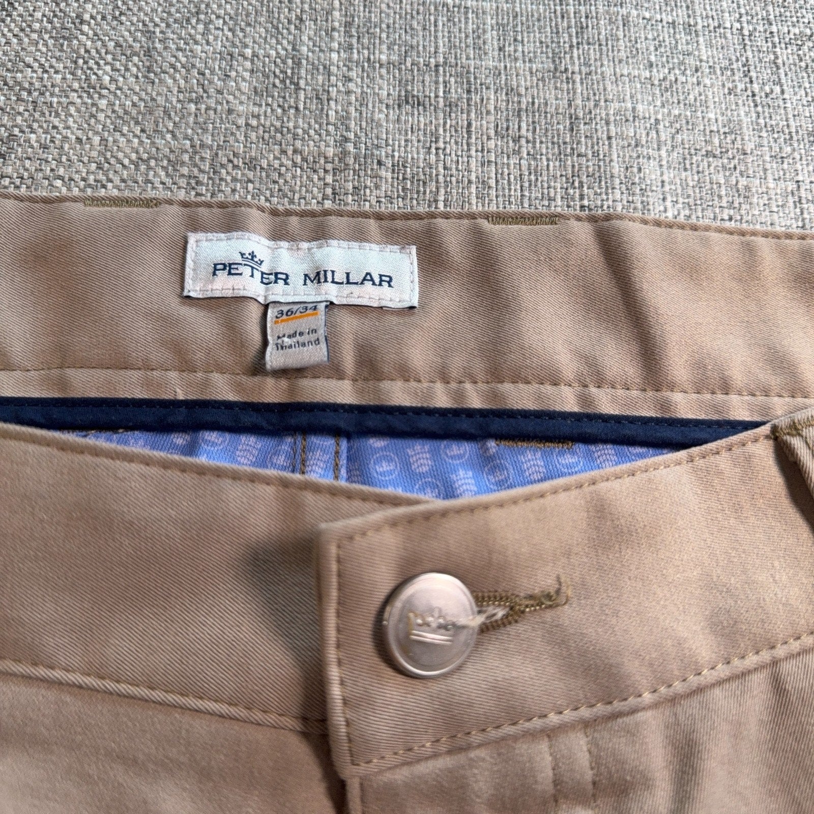 Peter Millar Pants Mens 36x34 Khaki 5 Pocket Golf Casual Chino Stretch
