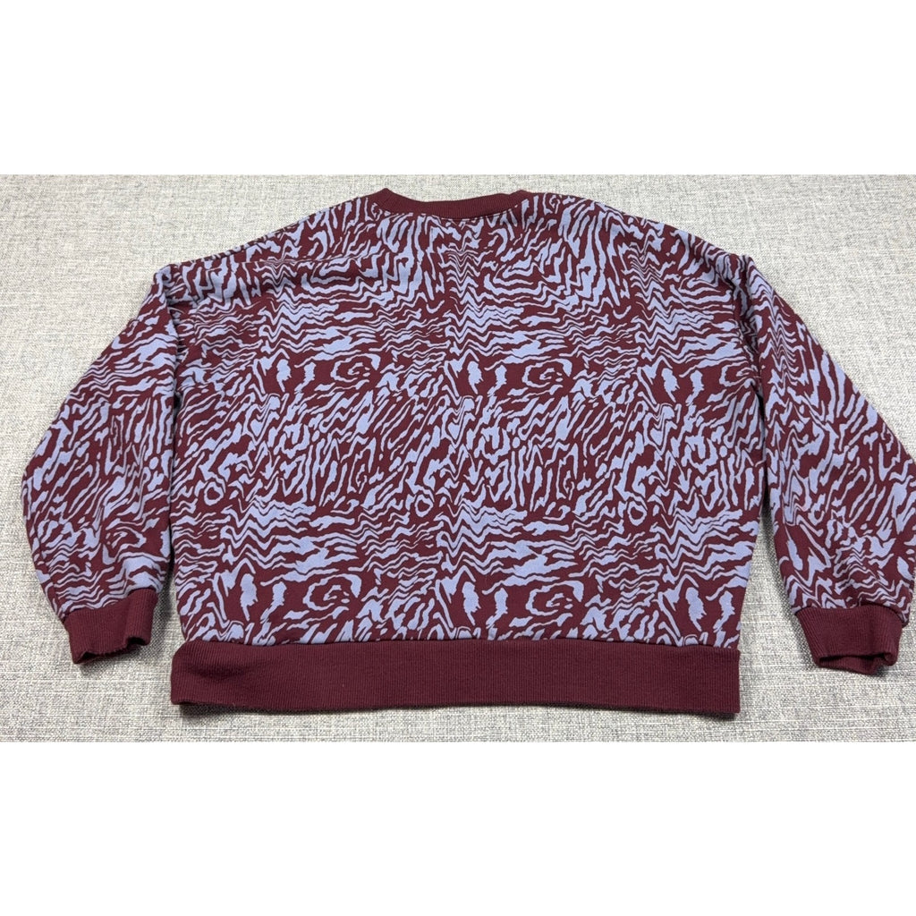 Madewell Womens M Oversized Abstract Animal Print Crewneck Sweatshirt Cotton