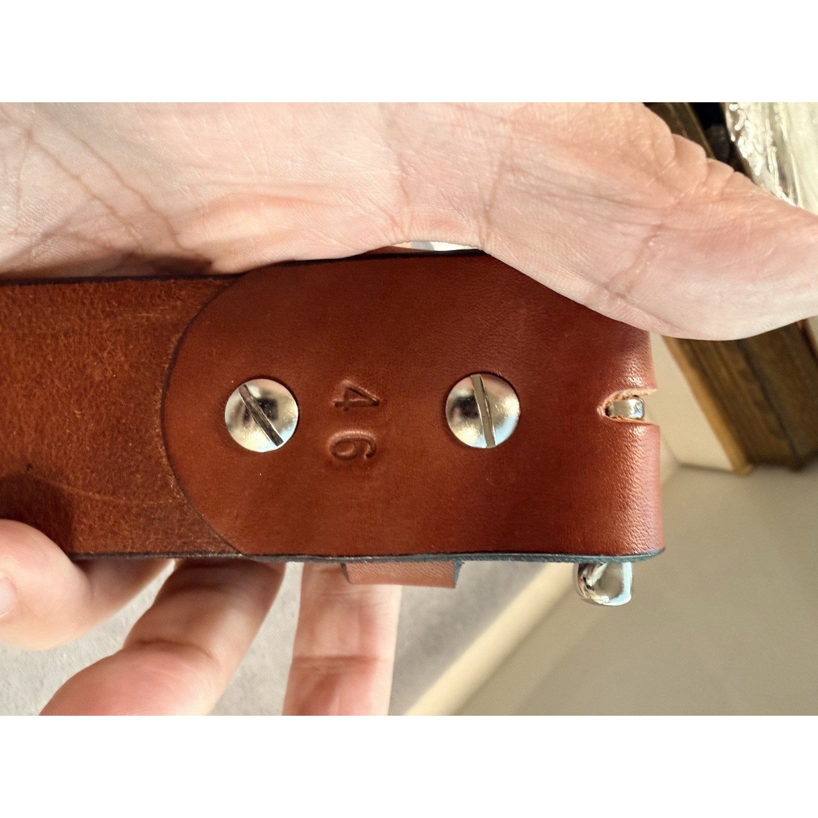 Turtleback Leather Gun Belt Heavy Duty CCW EDC Brown Leather Size ~46 USA Made