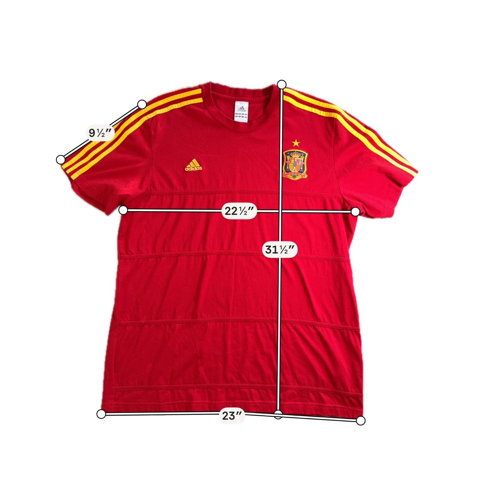 Adidas Spain National Team Shirt Mens XL Red España Soccer Football Tee