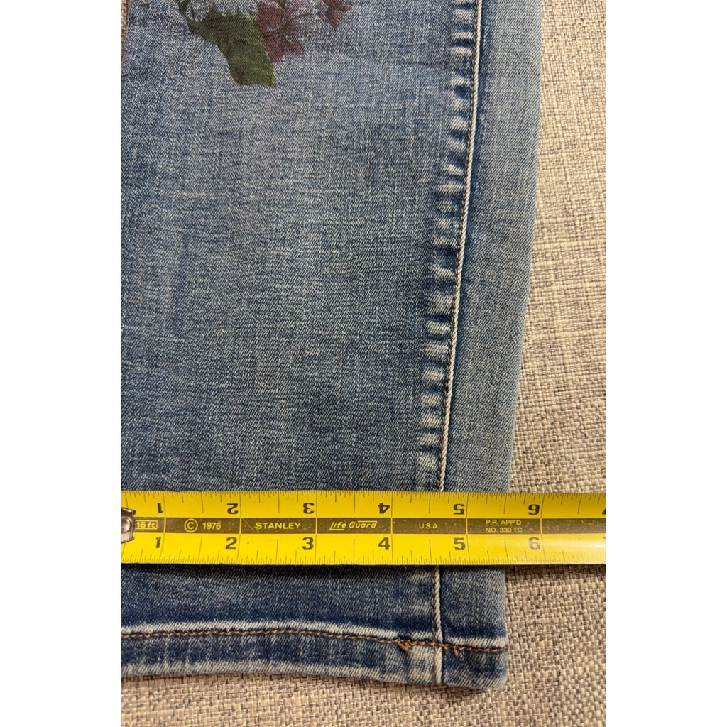 William Rast Perfect Skinny Jeans Womens 14 Floral Rose Print Justin Timberlake