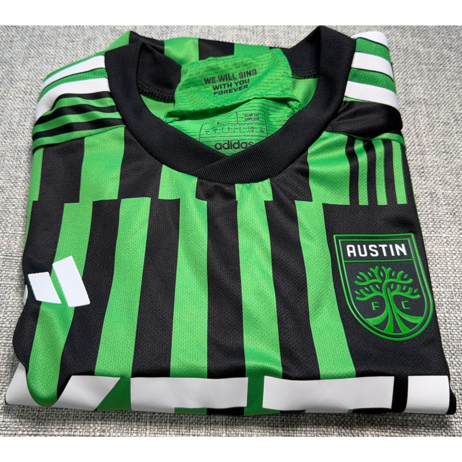 Austin FC 2023 2024 Adidas Authentic Las Voces Jersey Men L MLS YETI HI1836