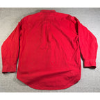 Tommy Hilfiger Shirt Mens Large Red Button Down Crest Logo Y2K 2001 Cotton