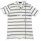 Polo Ralph Lauren Mens L White Brown Striped Pony Logo Cotton Polo Shirt