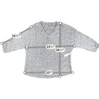 Chico’s Size 2 NWT Marled Dolman Sleeve V Neck Sweater Multicolor Split Hem