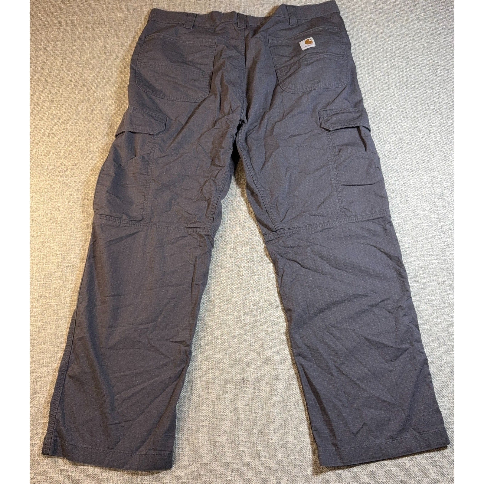 Carhartt Cargo Pants Mens 38x30 Gray Relaxed Fit Ripstop Work Utility Stained
