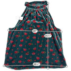 NWT LOFT Women M Green Velvet Floral Halter Top Red Rose Sleeveless Holiday