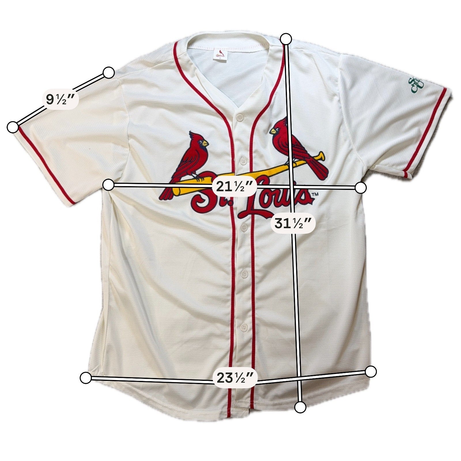 St Louis Cardinals MLB SGA Jersey Adult XL White Scott Credit Union Blank Back