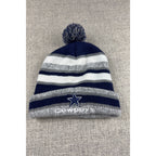 Dallas Football Knit Beanie Hat Lot of 2 Navy Gray Pom Cuffed Winter