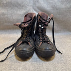Converse Chuck Taylor Leather Fur Hi Rise Boots Black 553387C Size 4 Zip
