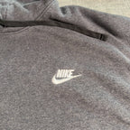 Nike Club Fleece Hoodie Mens XL Gray Pullover Sweatshirt Swoosh BV2654-071