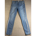 PAIGE Hoxton Ankle Jeans Womens 30 Blue Metallic Silver Stripe Skinny High Rise