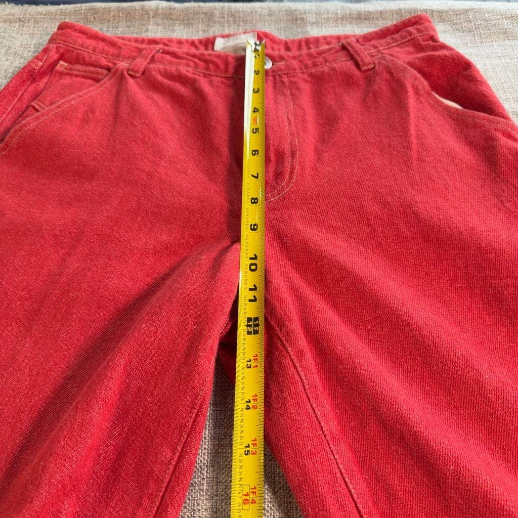 Brixton Jeans Womens 28 Red Carpenter Utility Wide Leg Skater Workwear Pants