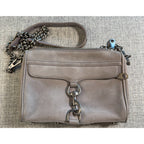 Rebecca Minkoff Mini MAC Crossbody Bag Gray Leather Chain Strap Purse