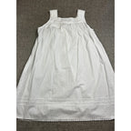 Alexander Del Rossa Womens M White Cotton Victorian Nightgown Eyelet Lace