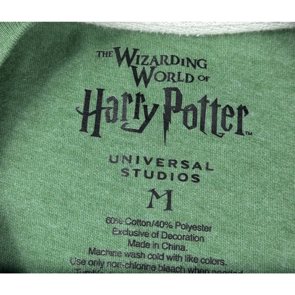 Harry Potter Slytherin Quidditch Team Captain Shirt M Universal Studios Green