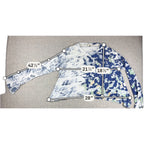 Anthropologie Womens Abstract Print Asymmetrical Long Sleeve Top Blue White Arts