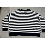 Tommy Hilfiger Women's XXL Navy White Stripe Heart Cotton Sweater