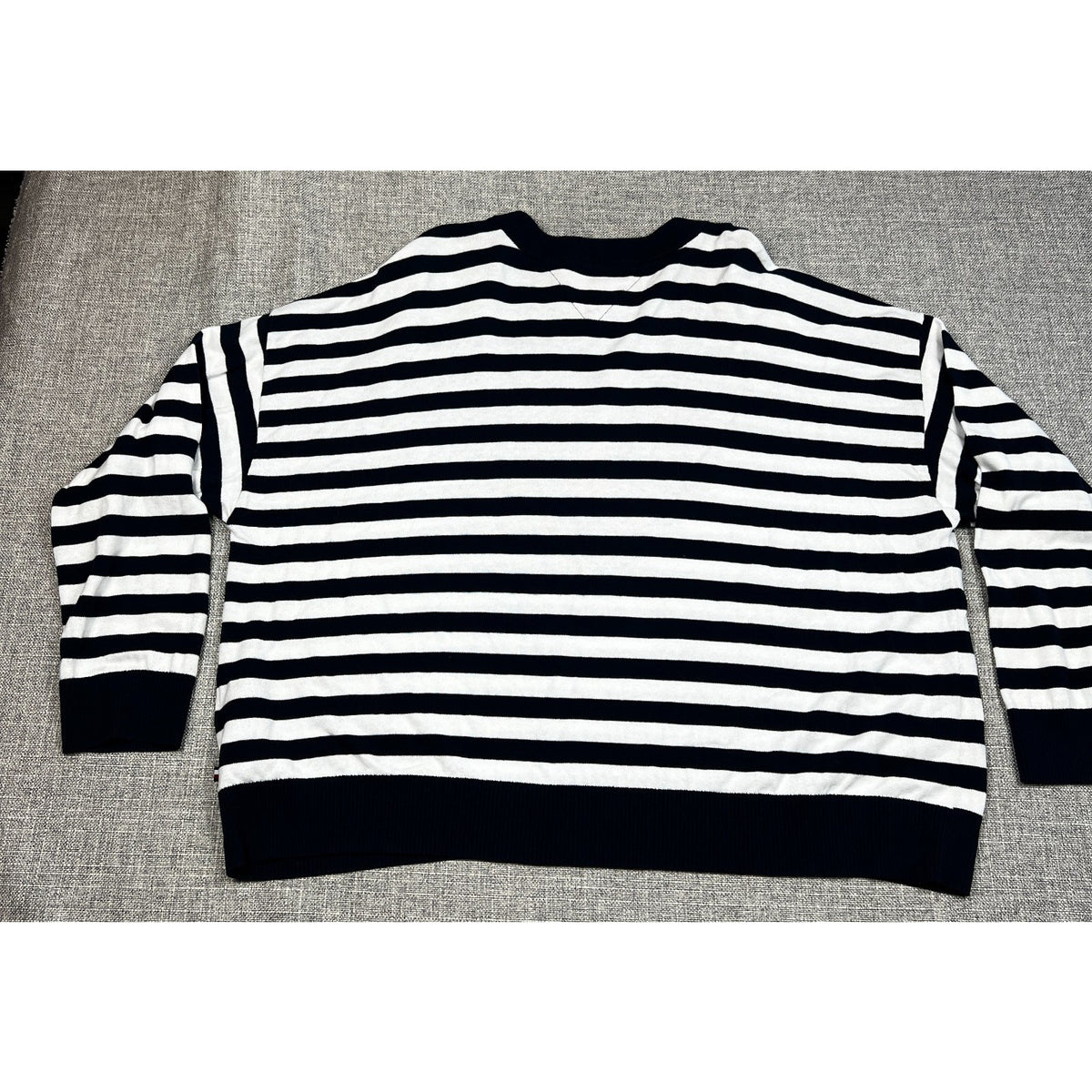 Tommy Hilfiger Women's XXL Navy White Stripe Heart Cotton Sweater