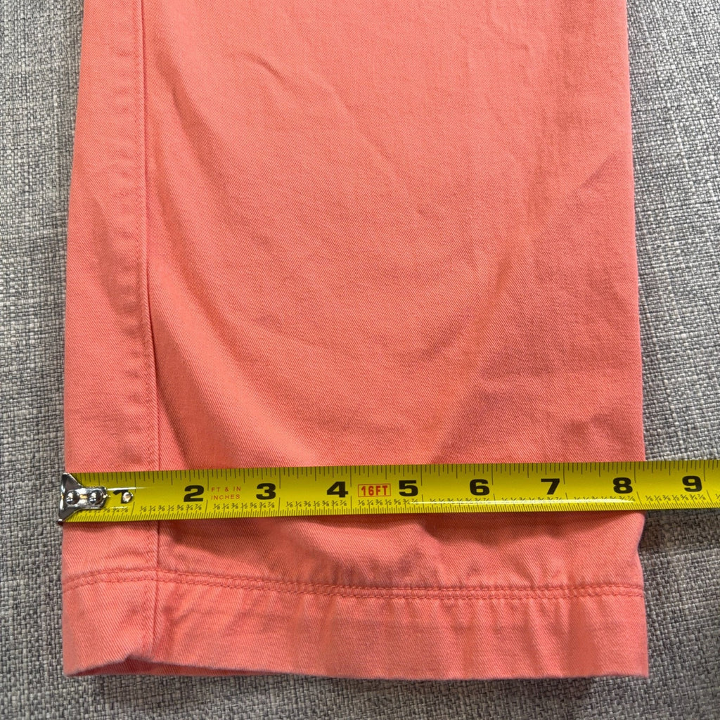 TrueFlies Pants Mens 34x32 Coral Orange Fishing Chino Flat Front Embroidered