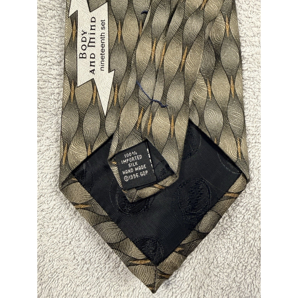 Vintage Grateful Dead Body And Mind Silk Tie Jerry Garcia Abstract 1990s