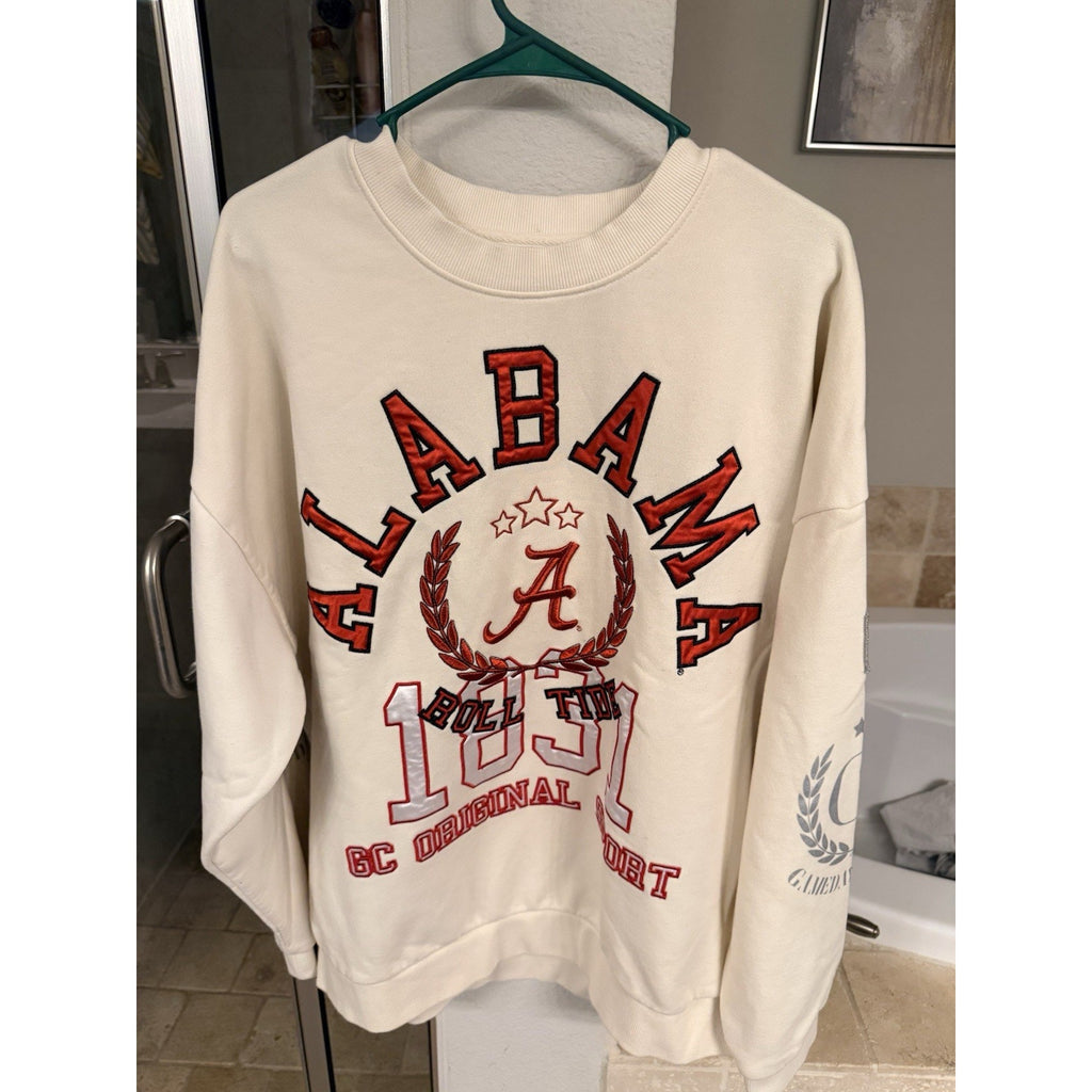 Alabama Crimson Tide Oversized Crewneck Sweatshirt Women’s Large Gameday Couture