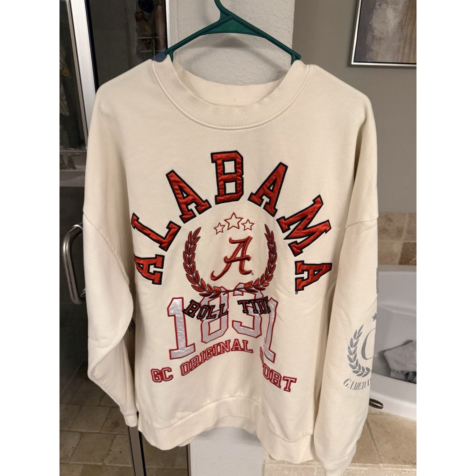 Alabama Crimson Tide Oversized Crewneck Sweatshirt Women’s Large Gameday Couture