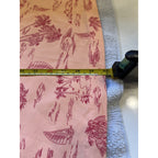 Lands’ End Women’s Medium Pink Tropical Midi Dress Rayon Blend Island Print Belt