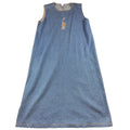 Vintage 90s Denim Maxi Jumper Dress Womens XL Giraffe Applique Rhinestone USA