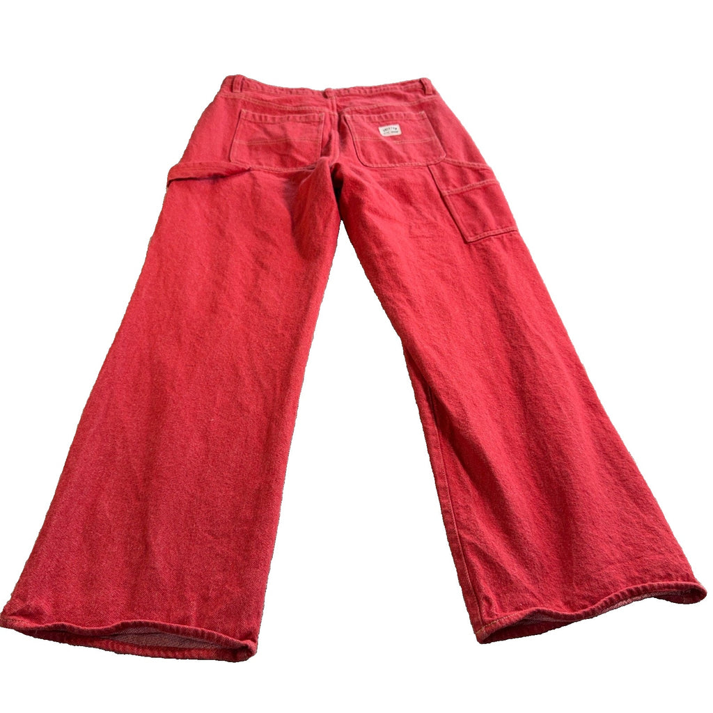 Brixton Jeans Womens 28 Red Carpenter Utility Wide Leg Skater Workwear Pants