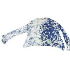 Anthropologie Womens Abstract Print Asymmetrical Long Sleeve Top Blue White Arts