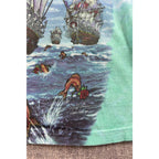 Liquid Blue Grateful Dead Ship of Fools Tie Dye T Shirt Small Double Sided