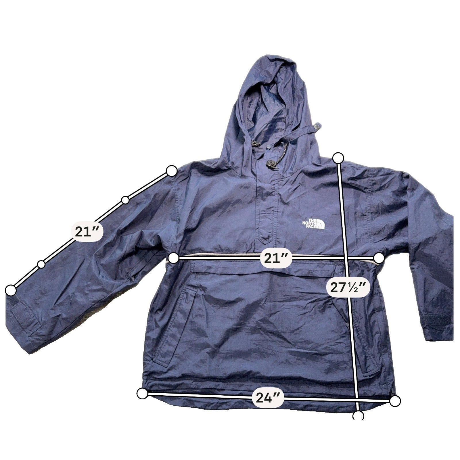 Vintage Y2K The North Face Anorak Jacket Mens L 100 Navy Pullover Korea