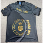 US Air Force Veteran Polo Shirt 1973-1977 Proudly Served Military Mens L Black