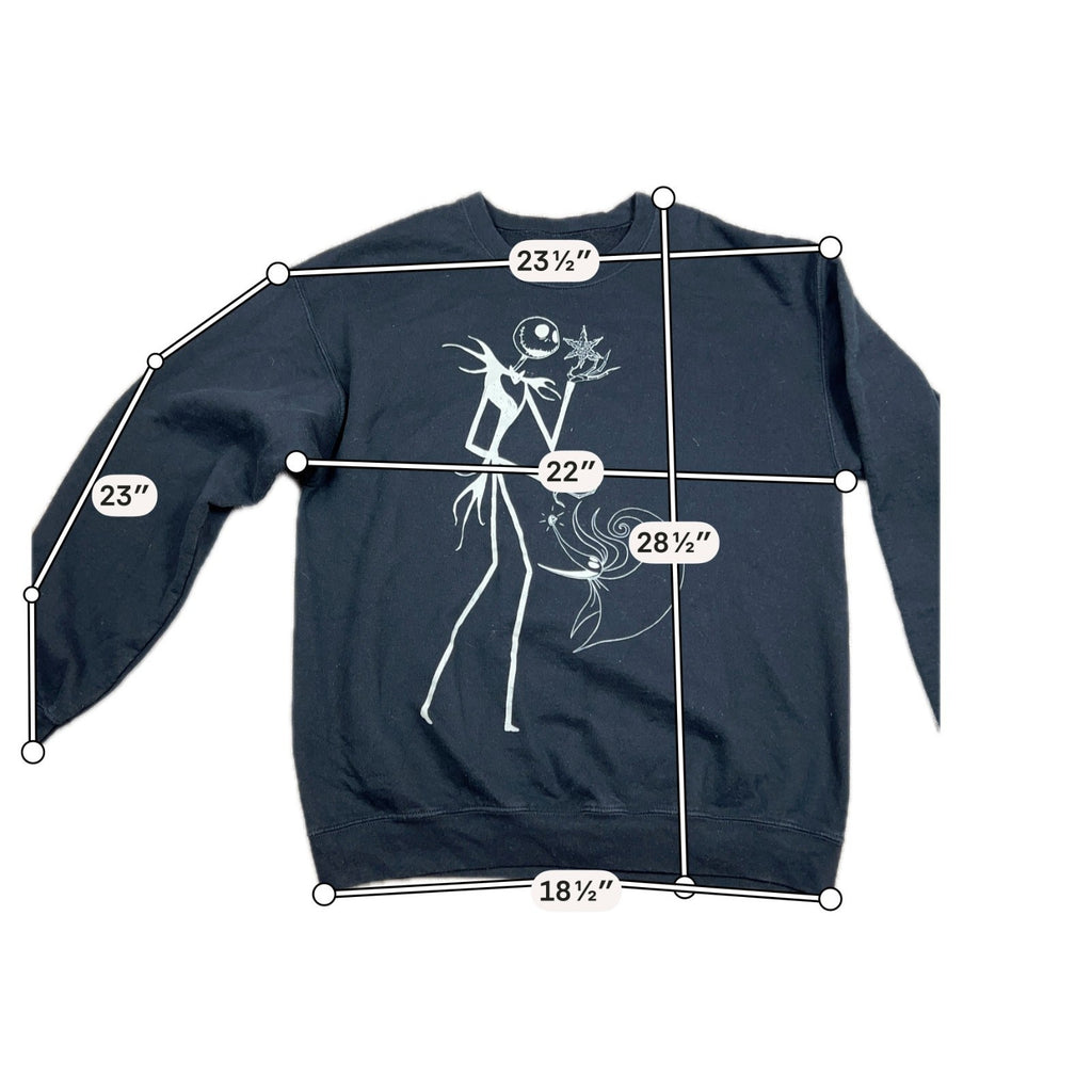 Disney Nightmare Before Christmas Jack Skellington Zero Sweatshirt M Black
