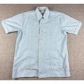 Vintage Romani Guayabera Shirt Mens M Blue 4 Pocket Cuban Wedding Rockabilly