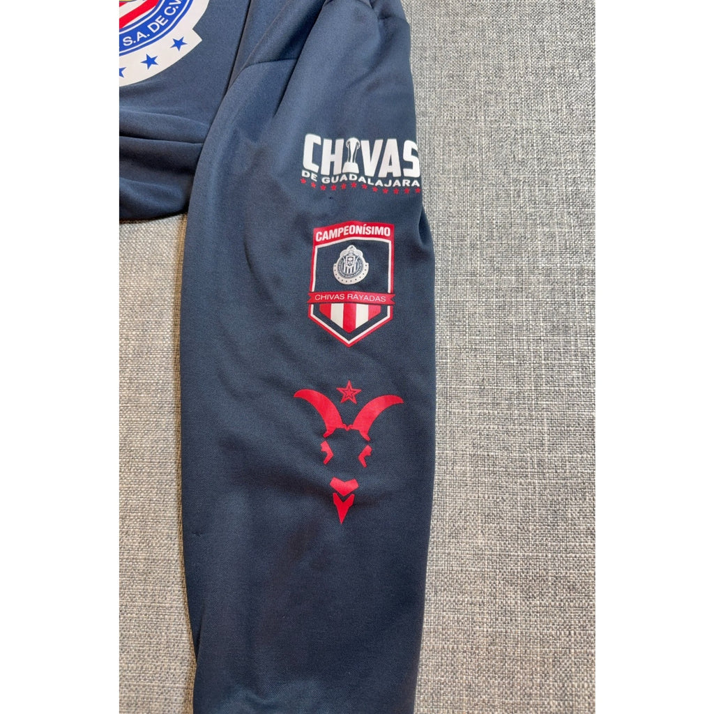 CD Guadalajara Chivas Rayadas Hoodie L Gray Soccer Club Pullover Flawed
