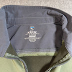 Kuhl Mens XL Quarter Zip Polo Shirt Olive Green Charcoal Performance Flawed