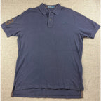 Polo Ralph Lauren Polo Shirt Mens Large Faded Navy RLC 38 Number 3 Rugby