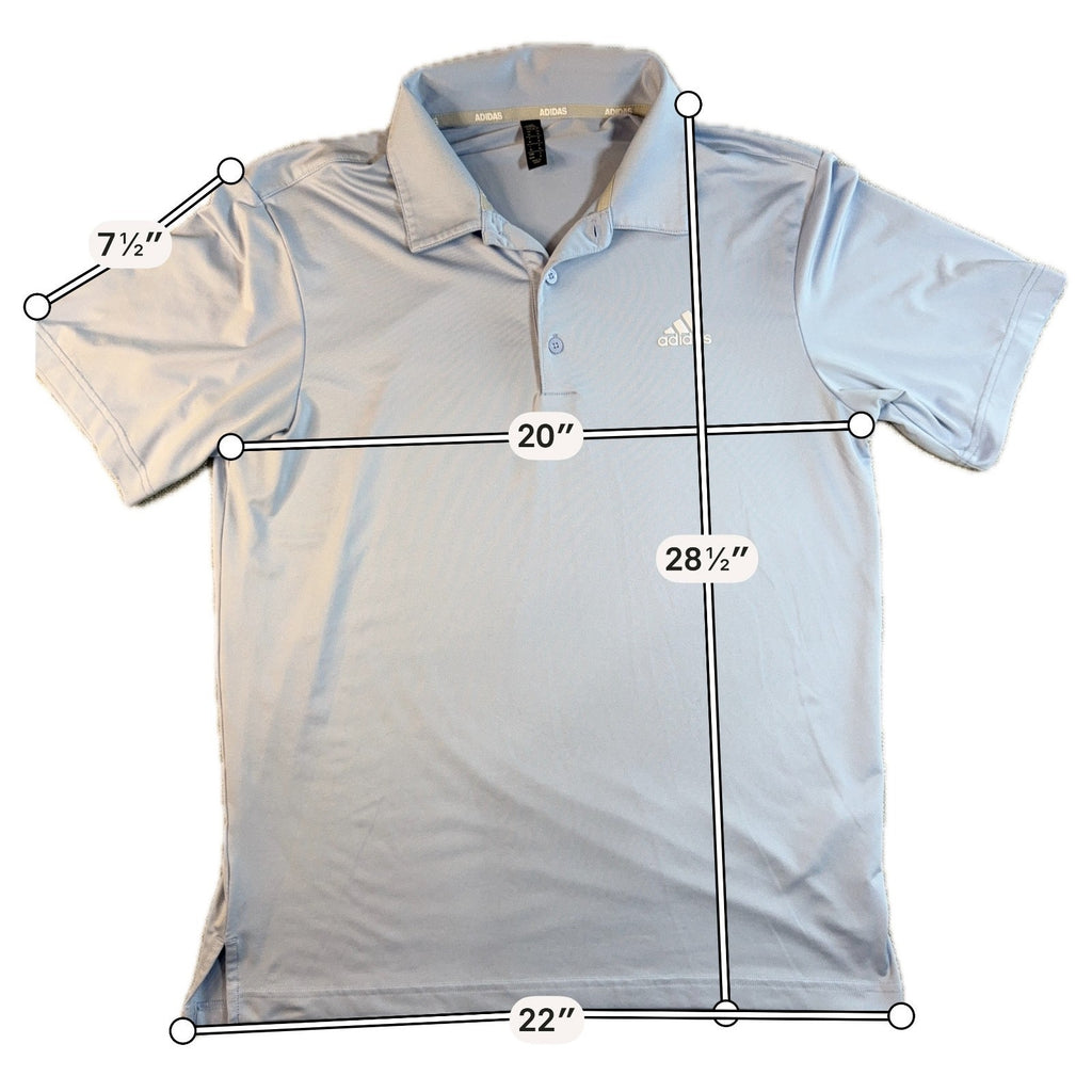 adidas Golf Ultimate Solid Polo Men’s M Light Blue Performance Shirt