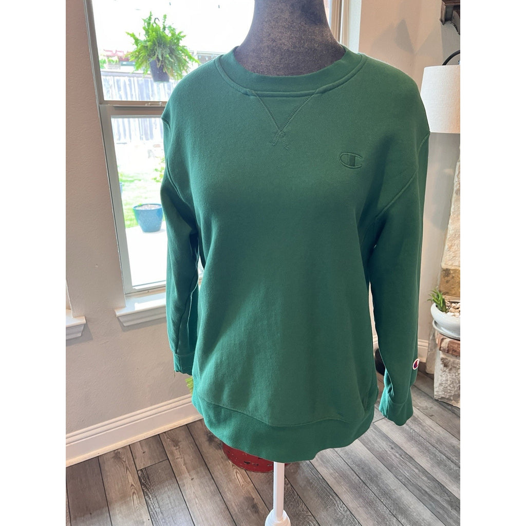 Champion Crewneck Sweatshirt Womens Small Green USA Athletic Embroidered Logo