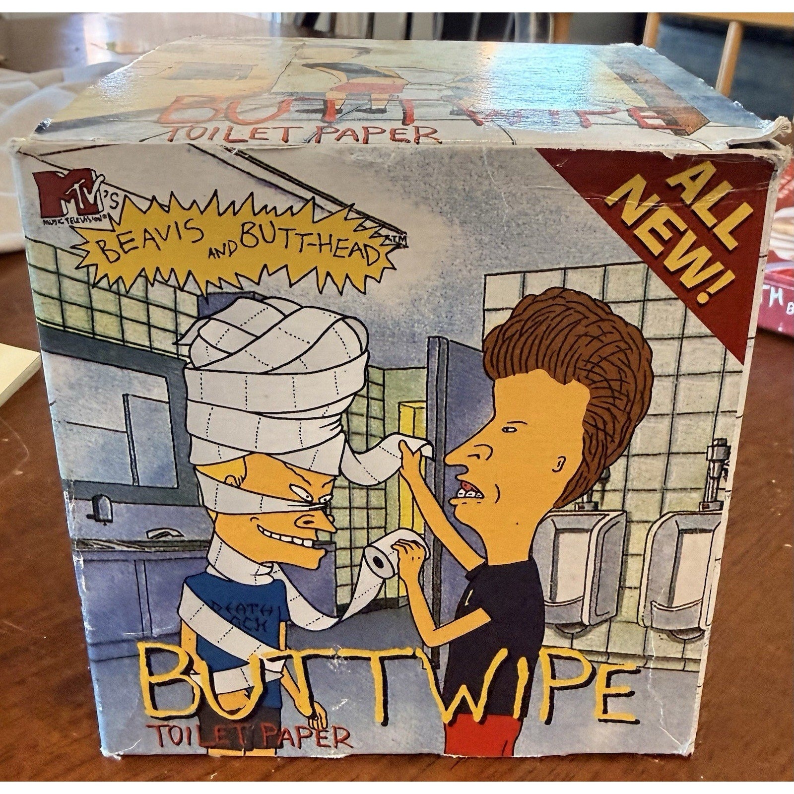 Vintage 1996 Beavis & Butt-Head Butt Wipe Toilet Paper Cornholio MTV Rare w/ Box