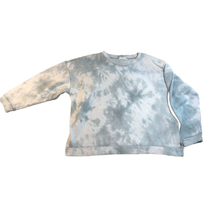 Pink Rose Womens XL Blue Gray Tie Dye Oversized Sweatshirt Crewneck Pullover