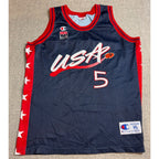 Vintage 1996 Champion USA Basketball Grant Hill #5 Jersey XL Dream Team