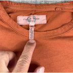 Rag & Bone Miles Pocket T Shirt Mens M Orange Organic Cotton Raw Hem Made Peru
