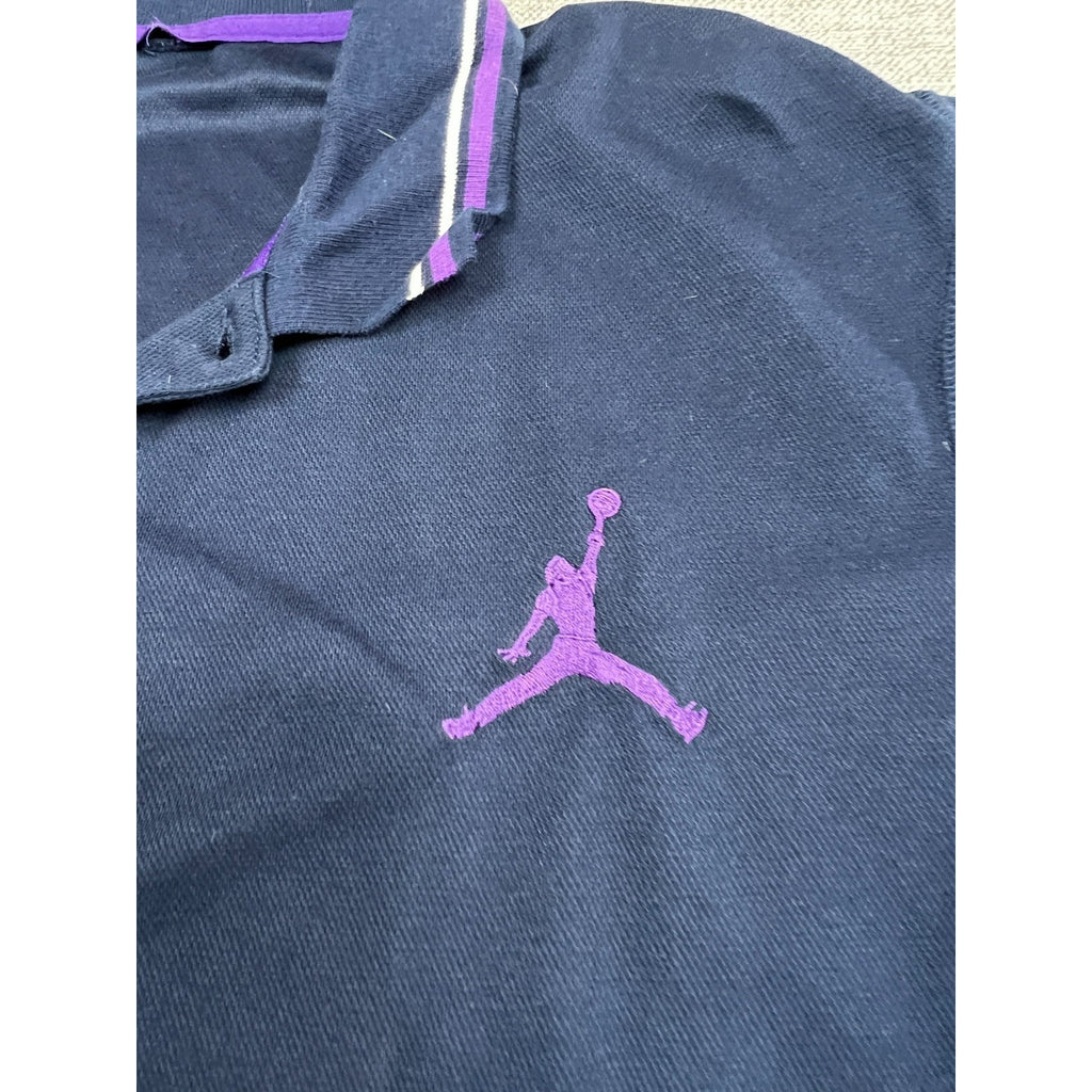 Nike Air Jordan Jumpman Navy Purple Polo Shirt Men’s Large
